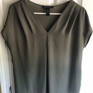 INC, Olive Green, Short Sleeve Top